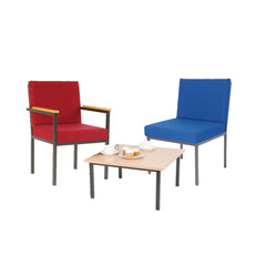 S/Buy Sq Top Table Oak Wood 600X600