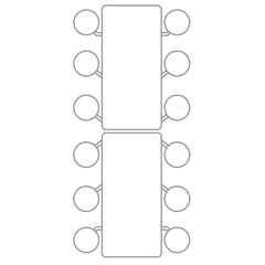 Spaceright Rectangular Mobile Folding Table Seating Units