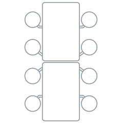 Spaceright Rectangular Mobile Folding Table Seating Units