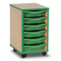 Mobile Tray Unit 6 Shallow Green