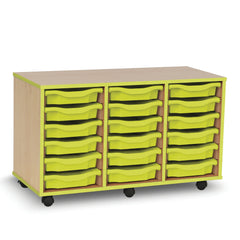 Mobile Tray Unit 18 Shallow Green