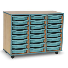 Mobile Tray Unit 24 Shallow Green