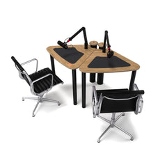 AKA Design ProVoice double podcasting desk – Oak