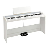 Korg B2+ digital piano with fixed stand and pedals – White