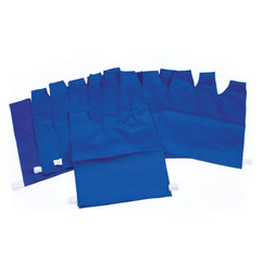 COTTON BIB MEDIUM, BLUE, SET OF 10