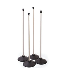 ARESSON PLASTIC ROUNDERS POSTS AND BASES 0.90M, WHITE, SET OF 4