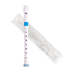 Nuvo N310 descant recorder - White with blue trim