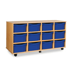 Monarch 12 double tray storage unit (4 x 3) - Blue