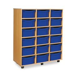 Monarch 18 double tray storage unit (3 x 6) - Blue