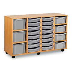 Monarch 16 single, 4 double & 3 triple combination tray unit – Light grey