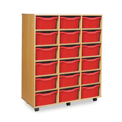 Monarch 18 double tray storage unit (3 x 6) – Red