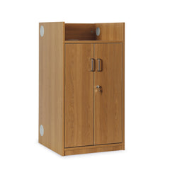 Monarch classic lectern with lockable storage – Oak