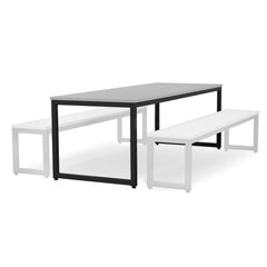 Monarch dining table with grey top – Dark grey