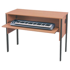 Monarch EF6003 keyboard desk – Beech with graphite grey steel legs