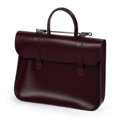 Oxford Traditional leather music case – Dark burgundy