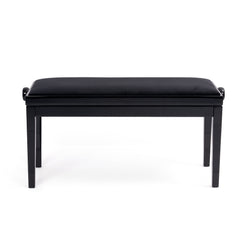 Hidrau BG270 'Geneva' adjustable duet piano stool – Black gloss, black velvet