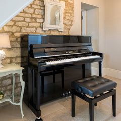 Kawai K-200 upright piano – Polished Ebony, Silver Fittings