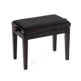 Musisca adjustable piano stool – Rosewood satin, black velvet seat