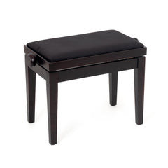 Musisca adjustable piano stool – Rosewood satin, black velvet seat