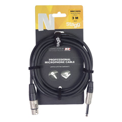 Stagg N-Series XLR to large jack microphone cable – 9m