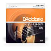 D'Addario 80-20 Bronze String Set – Extra Light