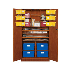 Wenger poster/teaching classroom storage cupboard - Cherry finish