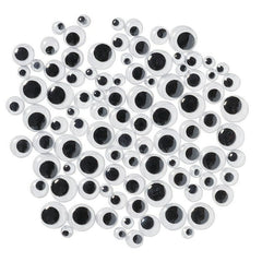 SCO WIGGLY EYES SELF ADHESIVE BLACK & WHITE ASSTD 100PCS -Min Qty 12