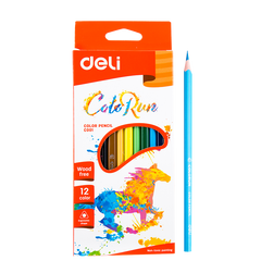 DELI PLASTIC COLORED PENCIL 12 COLORS