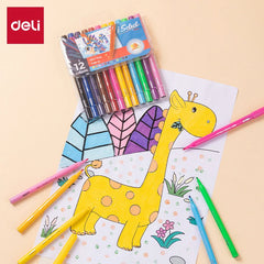 DELI FELT PEN 12 COLORS