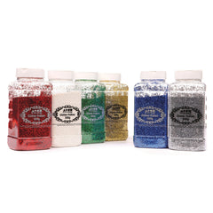 Plastic Glitter 500G Pk6 Asst Cols