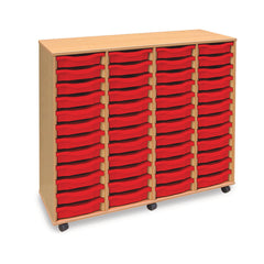 4 Column 48 Shallow Tray Unit Beech