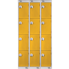 Locker 4Dr-3Nest K-Lock-Yellow Doors