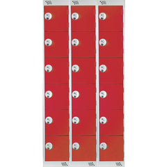 Locker 6Dr-3Nest K-Lock-Red Doors