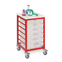 Mobile Tray Unit 6 Tray Cap.Red