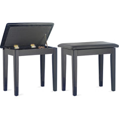 Piano Bench Black Highgloss