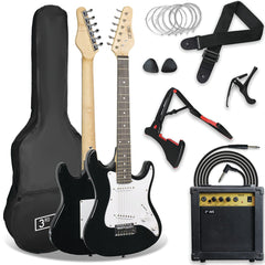 3-4 Size Elec Guitar Bundle Black