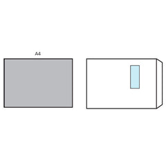 Env C4 White S-S Pocket& Wndw Bx250