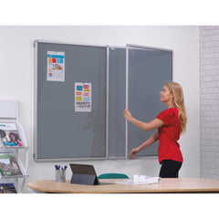 Noticeboard Lockable 120X90Cm-Green
