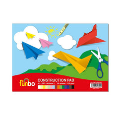 Funbo Construction Pad 120g, A3,50 Sheet,15 Assorted Colors FO-CNP-120A350