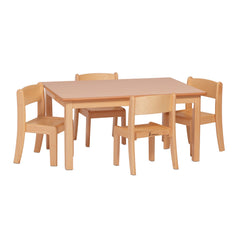 Sm Rect Table 40Cm +4 21Cm Chairs