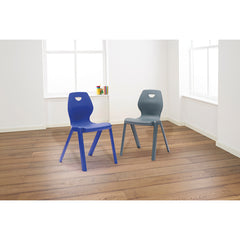 One Piece Seat Size Mark 4 380mm Seat Height Blue Set of 8