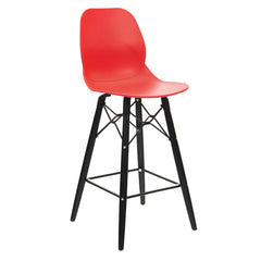 Polyprop Stool Blackoakfr Red