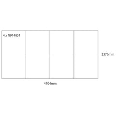 Wboard Wall N/Mag 2376 X 1176Mm Pk4