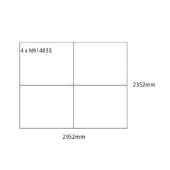 Wboard Wall N/Mag 1476 X 1176Mm Pk4