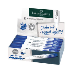 FABER CASTELL WHITEBOARD MARKER CHISEL BOX OF 10PC BLUE