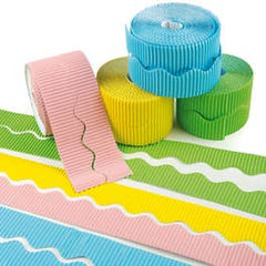 SCO CORRUGATED VALUE BORDER ROLL WAVY PASTEL COLOURS 57MMX15M 10PCS -Min Qty 1