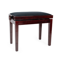 Hidrau BG27 \'Toledo\' adjustable piano stool - Mahogany gloss, black velvet