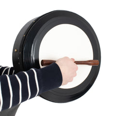 Percussion Plus black hand-tuneable bodhran with case and tippers – 14 inch