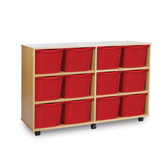 Monarch 12 triple tray storage unit (4 x 3) - Red