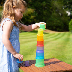 TRANSLUCENT COLOUR STACKING CUPS, PK9